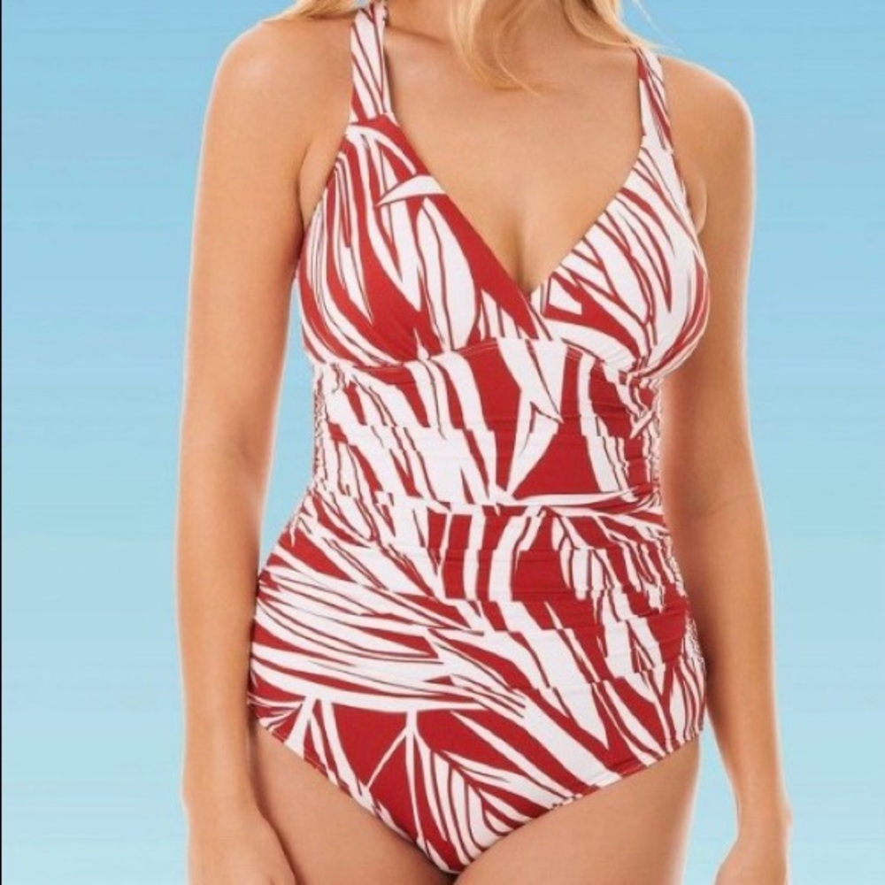 Miracle ‘Dreamsuit’ Red/White Tropical 🌴 NWT - Picture 7 of 8